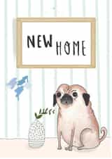 Cute Pug New Home Card - DIY Paint Swatches - New Home created by Vivi Lake