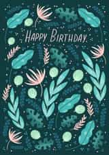 Happy birthday tropical flora card created by Valeria Frustaci