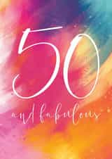 Female Adult Fifty And Fabulous Birthday Card created by Creationery