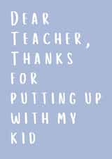 Teacher thankyou card, thank you teacher, end of term card, thanks teacher created by Say What You See Greeting Cards