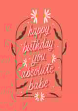 Floral hand lettered birthday card created by Letters by Amy