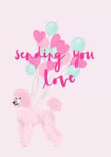 Sending You Love Pink Poodle Illustration Card created by Honey & Velvet Studio