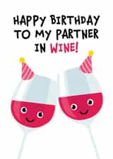 Partner in Wine Birthday card created by Kiddy Winks Prints