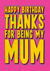 Heartfelt birthday card for Mum - Thank You created by Blind Faith