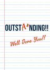 Outst(A+)nding, Well Done Card created by SQRRL STUDIOS