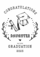 Congratulations daughter graduation card for university or college graduation created by Hello Fridays Studio