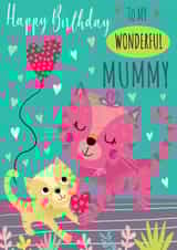 cute cats birthday card for your wonderful mummy created by Tracy Cottingham