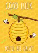 Punny Bee good luck card created by Lucie Chapman