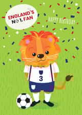 England Football Number 1 Fan Cute Lion created by JoLoGraphics