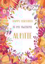 Pretty Birthday Card - For Auntie - Flowers created by Sarah Wainwright Design