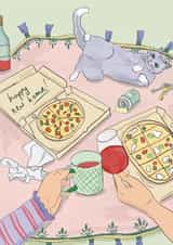Cute Takeaway New Home Card - Pizza - Happy New Home created by Eat the Moon