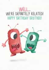 Cute Monster Birthday Card for Brother created by Lanther Black