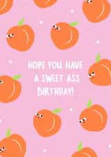 cheeky peach birthday card created by Leisha Armstrong 