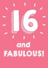 16 and Fabulous - Happy Birthday Card created by @Laura Lonsdale Designs