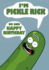Pickle Rick Birthday Card created by LDN Prints