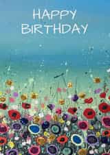 Abstract Petals Birthday Card created by Hazel Hobson Art