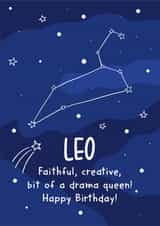 Leo Astrology Star Sign Card created by TeePee Creations