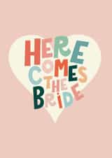 Here comes the bride engagement card created by Kate Fox