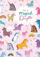 Magical Daughter unicorn design - classic card created by Pencilface