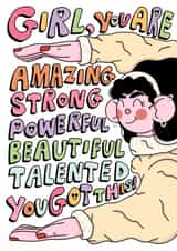 Girl Power Affirmation Card created by Elena Smith
