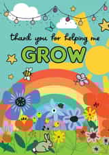 Helping me grow, thank you teacher card created by Summer Lane Studio