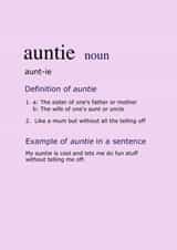 Birthday card for a cool Auntie created by Shore Designs
