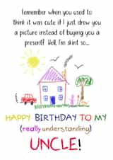 Cute birthday card for an understanding uncle created by Shore Designs