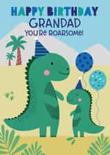Grandad dinosaur birthday card created by Sarah Corcoran 