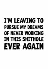 Funny Leaving Job Card for your Boss created by The Sweary Card Co