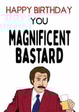 Ron Burgundy Birthday Card, You Magnificent Bastard, Funny Anchorman Card created by PrintTwentytwo