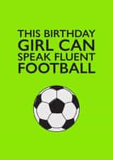 Football for Girls Birthday Card created by PEA GREEN PRINTS