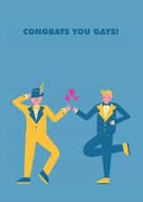 Congrats you gays - Funny wedding card created by Lucy Maggie Designs