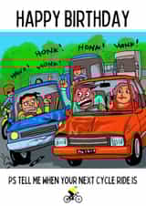 Birthday cycling card created by Jan Munro