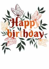 Pretty Birthday Card - Flowers - Butterflies created by eamberart