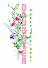 Floral Daughter birthday card 1000 created by Jasmine Violet