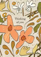 Retro Floral Thinking of You Card created by Joyous Designs UK