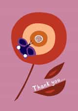 Modern butterfly and flower thank you card created by Charlotte Hagman