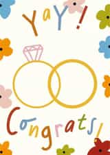 Pretty modern engagement rings and flowers created by Amy Buckley Design