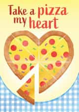 Funny pizza love heart card for a sweetheart created by essjay
