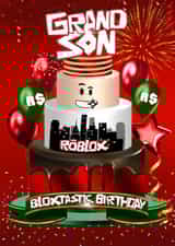 Grandson Roblox inspired Birthday Cake for the Gamer created by Kerrylovescards