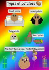 Potato birthday card created by Doodle Cards