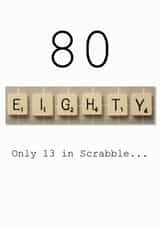 80th Scrabble birthday card created by Namephrame