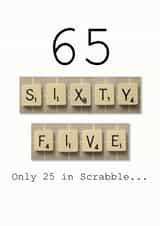 65th Scrabble Birthday Card created by Namephrame