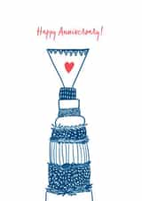 beautiful wedding cake, anniversary card created by Inky Acorn Designs