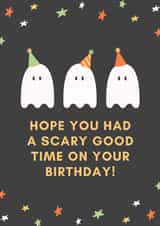 Scary Ghost October Birthday Card created by Little Owl Designs Co