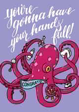 Hands and Tentacles Full, New Baby Card created by PaperFreckles