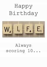 Wife Scrabble Birthday Card created by Namephrame