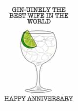 Punny Anniversary card for Gin loving Wife created by Wooden It Be Precious