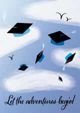 Graduation cap toss congratulations card - Let the adventures begin created by Mayah Wetherell