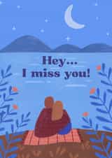 Moonlight couple miss you card created by Bloom Illustrations